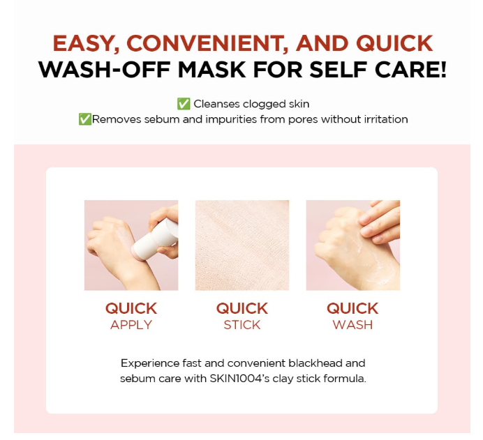 SKIN 1004 Poremizing Quick Sebum Soaking Clay Stick Mask