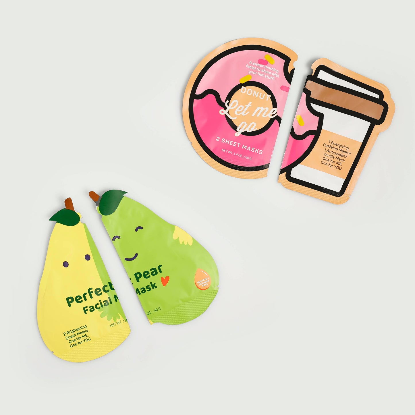 Donut Let Me Go & Perfect Pear Valentines' Face masks - 6 pk