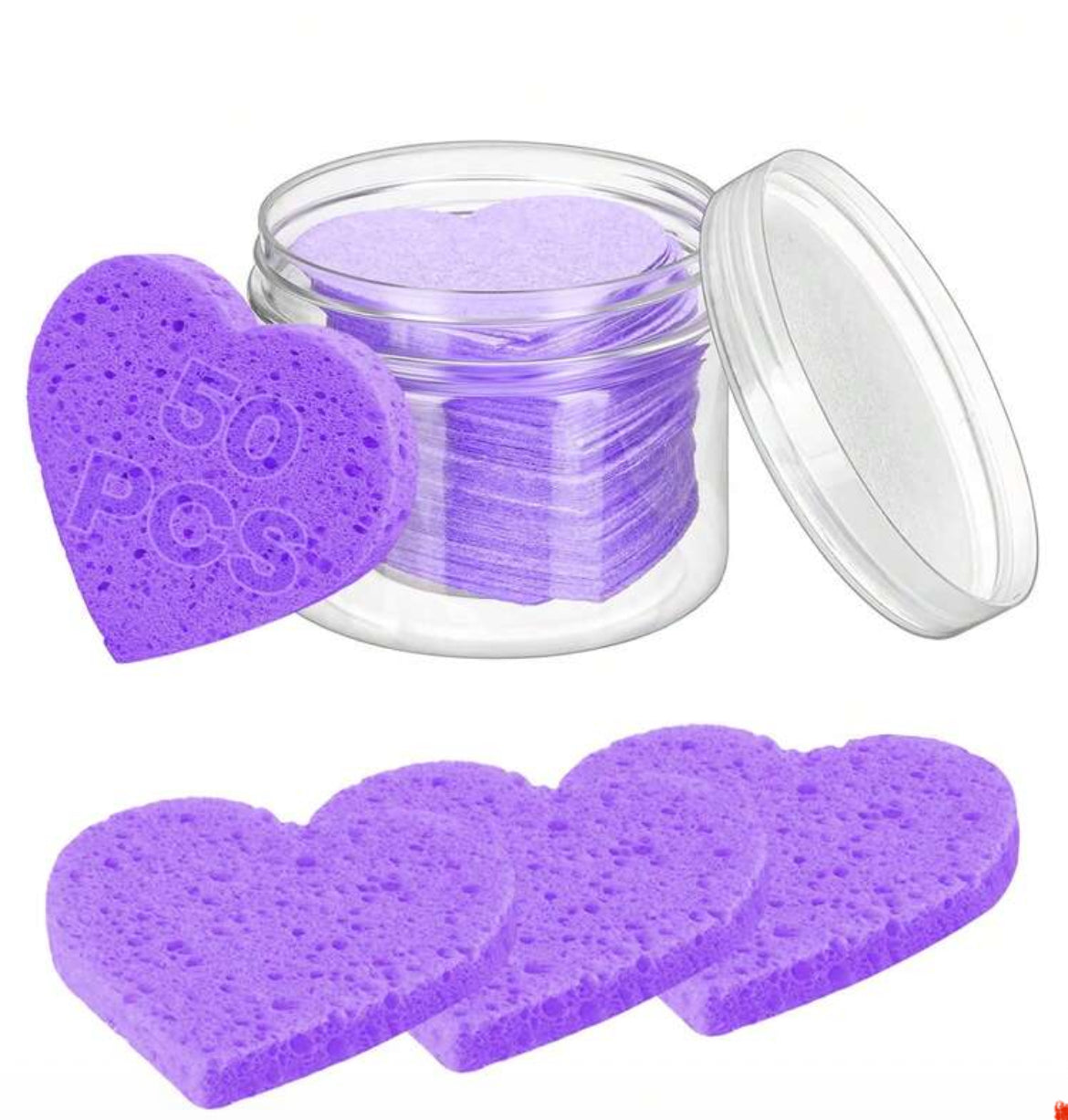 50-count Facial Sponges compressed - purple