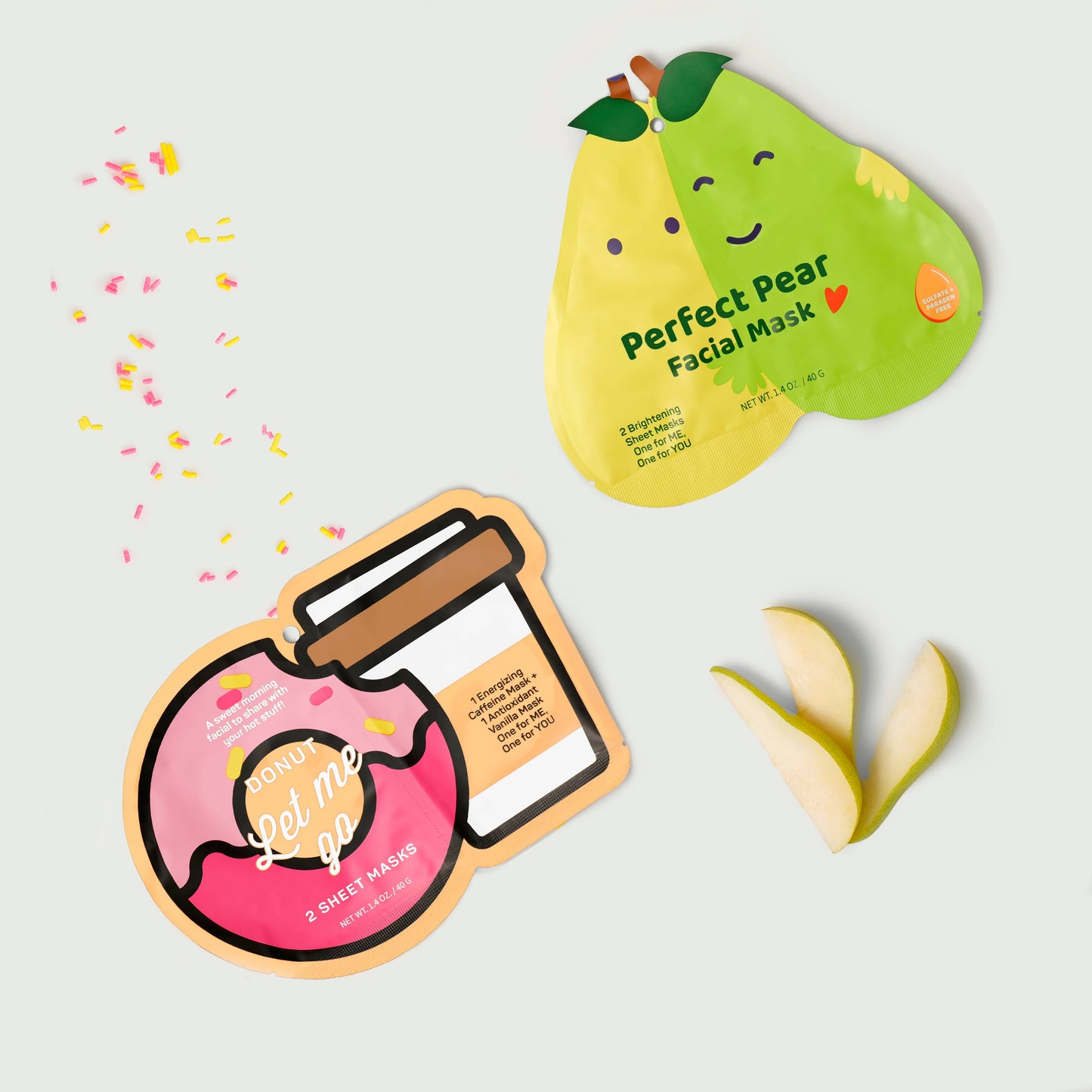 Donut Let Me Go & Perfect Pear Valentines' Face masks - 6 pk